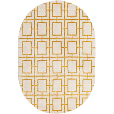 Tapis blanc contemporain Corando