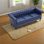 Canapés 3 places traditionnels bleus, cuir PU doux au design élégant