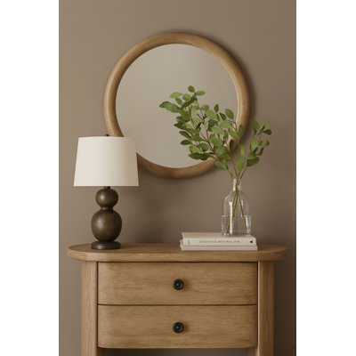 Miroir rond English Oak
