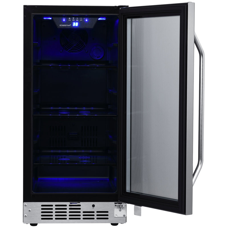 EdgeStar 14.94'' W Convertible 80 Cans (12 oz.) Beverage Cooler with Reversible Glass Door
