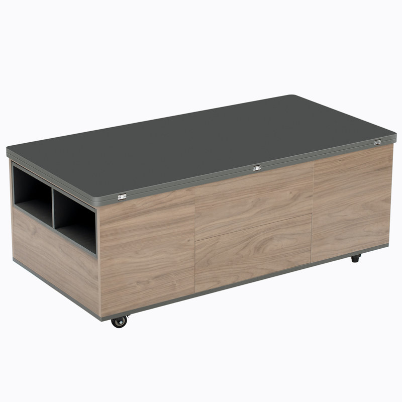 Lift top coffee table,Cocktail table,Living room table with  with Storage, Black, Walnut
