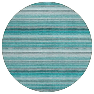 Kinslee Washable Striped Indoor / Outdoor Rug