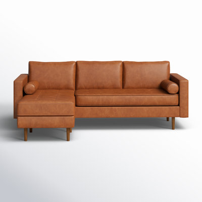 Geo 84" Wide Vegan Leather Reversible Modular Sofa & Chaise by AllModern