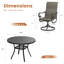 Ensemble repas pour 4 personnes avec table de salle à manger ronde et 4 chaises pivotantes en textilène-1020217104