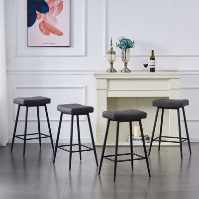 Maigi 70cm Upholstered Faux Leather Stool