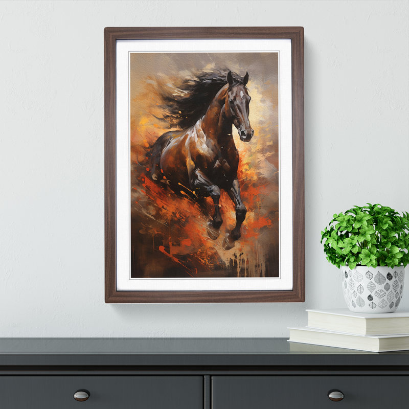 Horse Action Painting - Framed Print