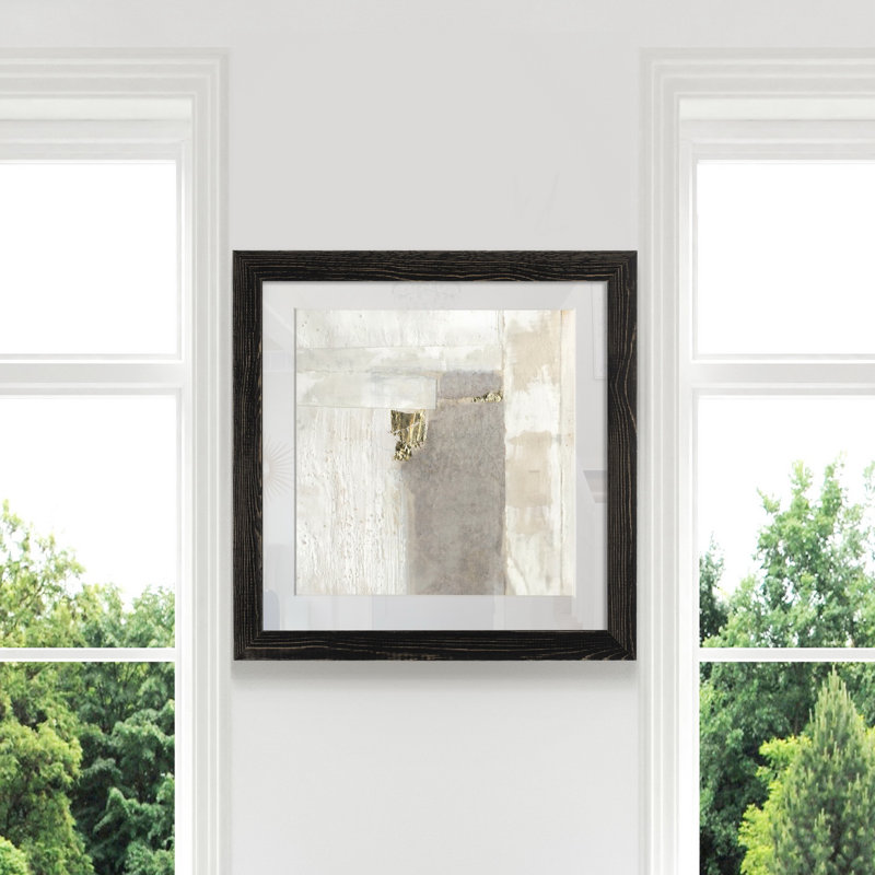 Or neutre II-impression sur papier, Cadre noir, H 35,5 po x l 35,5 po x P 1,5 po