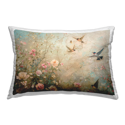 Spring Meadow Birds Outdoor Printed Pillow by Arlington Prints