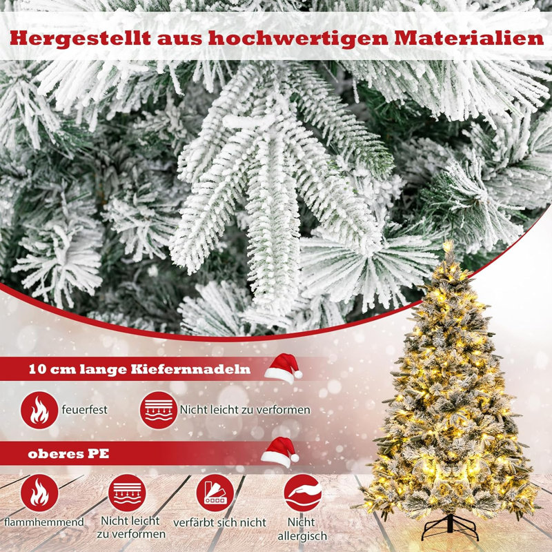 Lighted Artificial Pine Christmas Tree, 180cm H