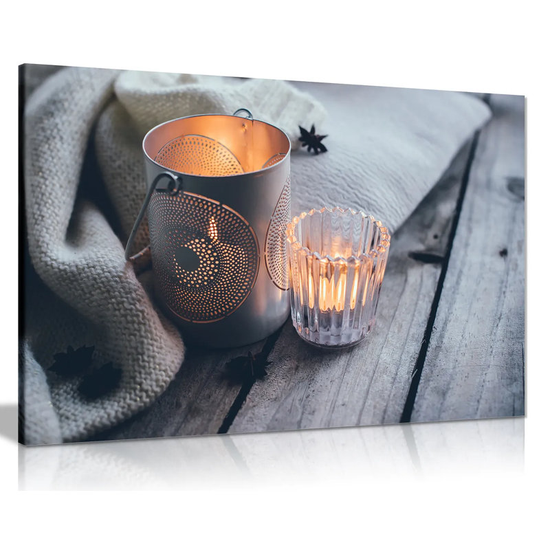 Cosy Candlelights - Wrapped Canvas Print, 61cm H x 91cm W
