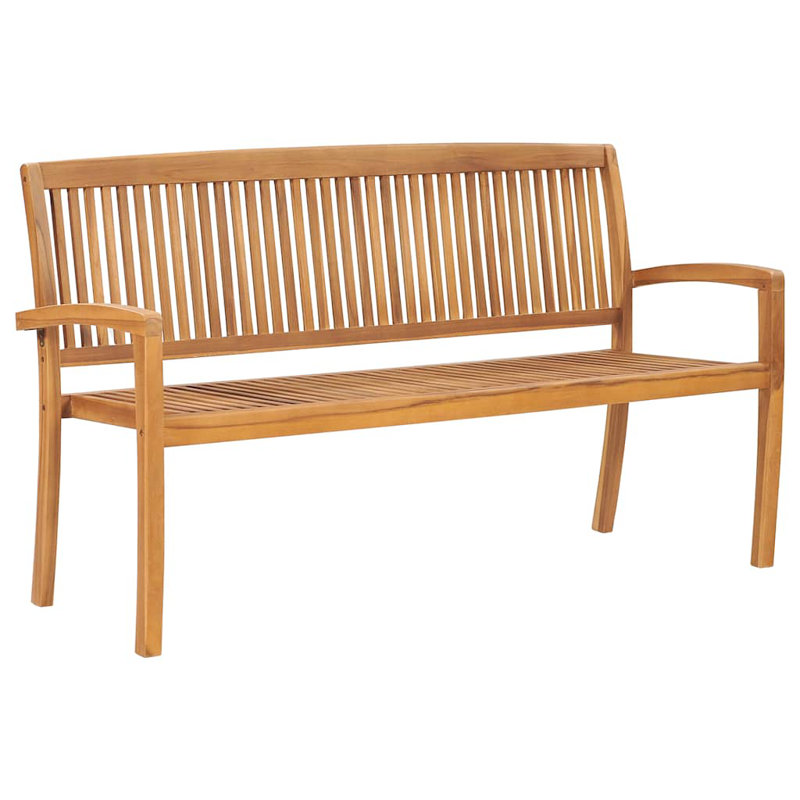 Arlogh Teak Traditional Bench, 90cm H x 159cm W x 57.5cm D
