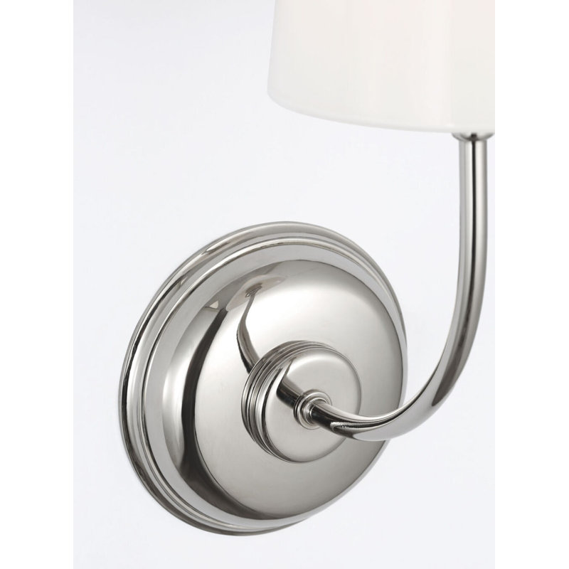 Vendome Single Sconce with White Glass, Polished Nickel
