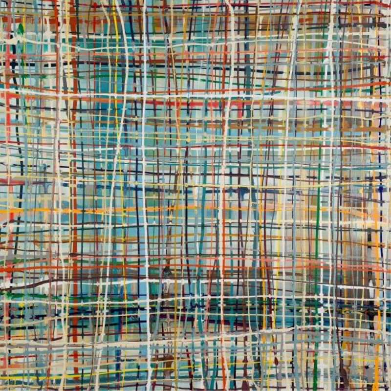 Color Lane Print by Samuel Kane, Glass Coat, 54" H x 54" W