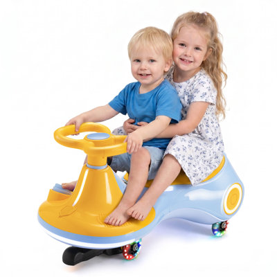DollaDash 3-in-1 12V Electric Wiggle Car with Pedal & 2-Seater, Rechargeable Battery, Flashing Wheel