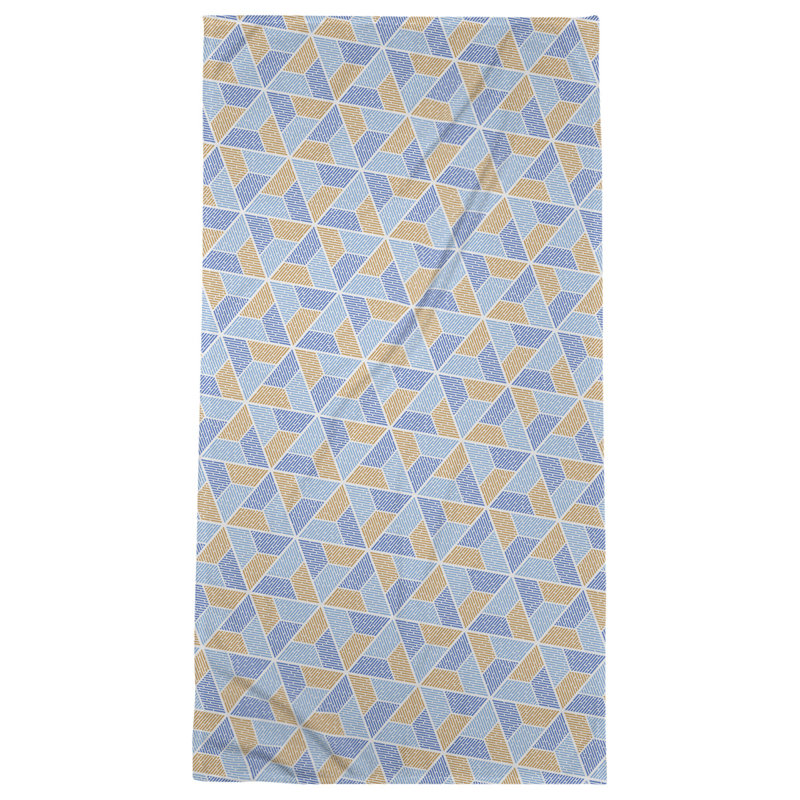 Serviette de bain trapézoïde, Bleu/orange
