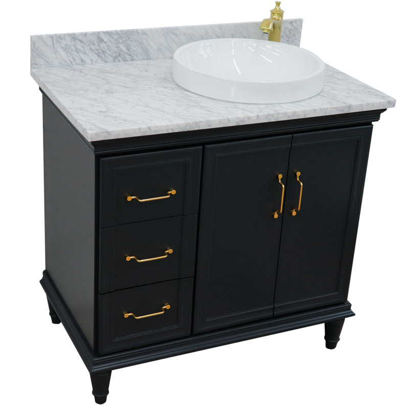 Ensemble de meuble-lavabo simple 37 po Levitt, Gris foncé