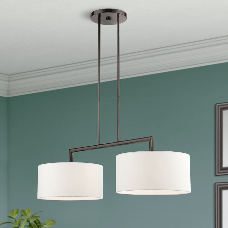 Luminaire suspendu pour îlot de cuisine 2 lumières Konur , Noir chromé