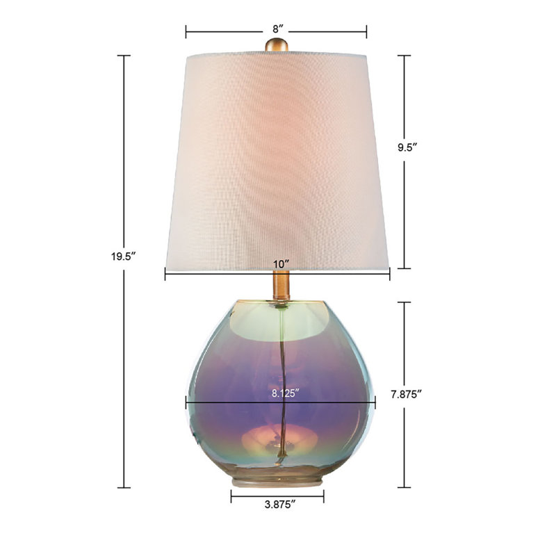 Lampe de table en verre irisé