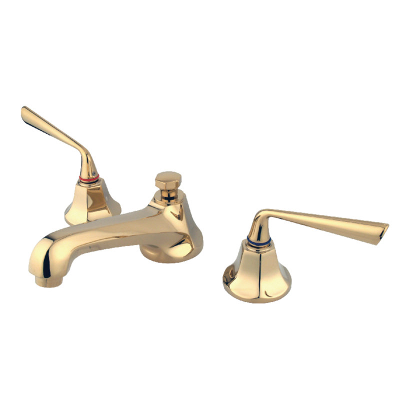 Copenhagen Widespread Bathroom Faucet with Drain Assembly, Polished Brass