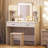 Smart Makeup Vanity Desk with USB Charging, 3-Level LED Lighting