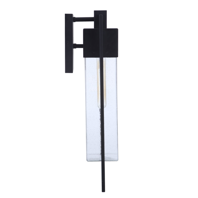 Perimeter Midnight Finish Clear Seeded Glass Outdoor Pendant Light