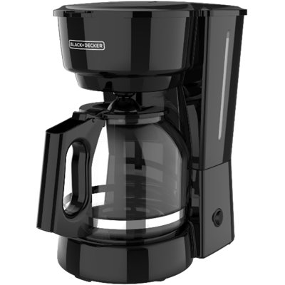 BLACK+DECKER 12-Cup Coffee Maker With Easy On/Off Switch, Easy Pour, Non-Drip Carafe With Removable Filter Basket, Black