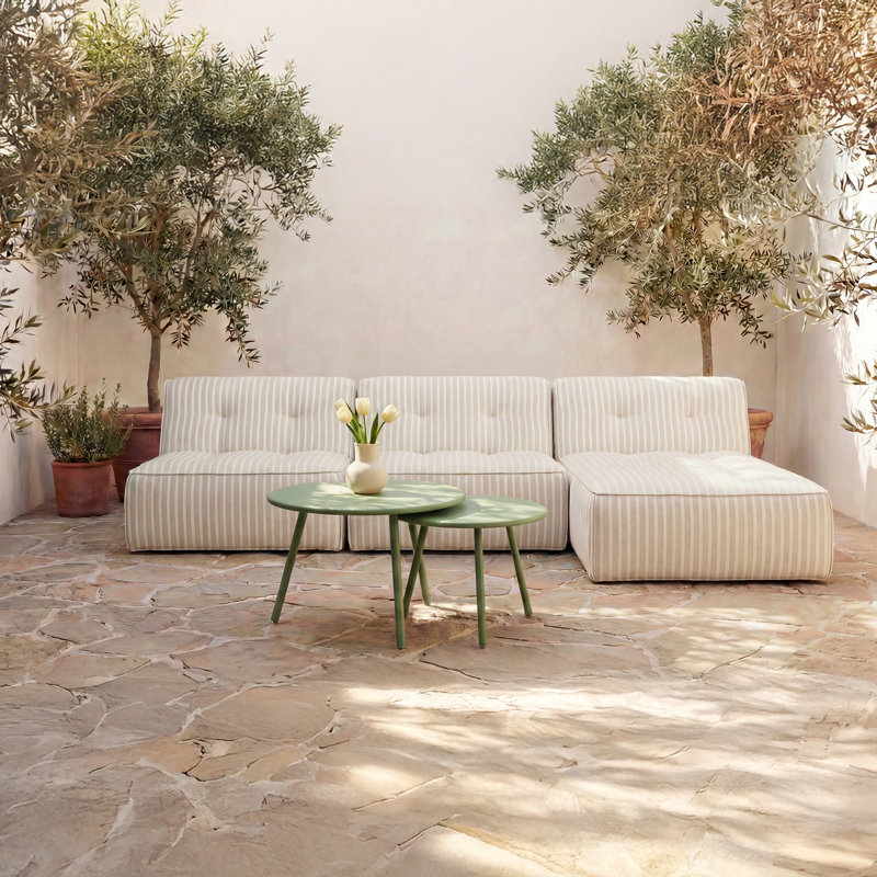 Kari Outdoor Nesting Coffee Table Green, Green