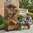 Metal Planter Box with Trellis with Wheels-1081861577-1097344966