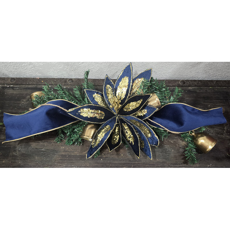 Navy Poinsettia Centepiece