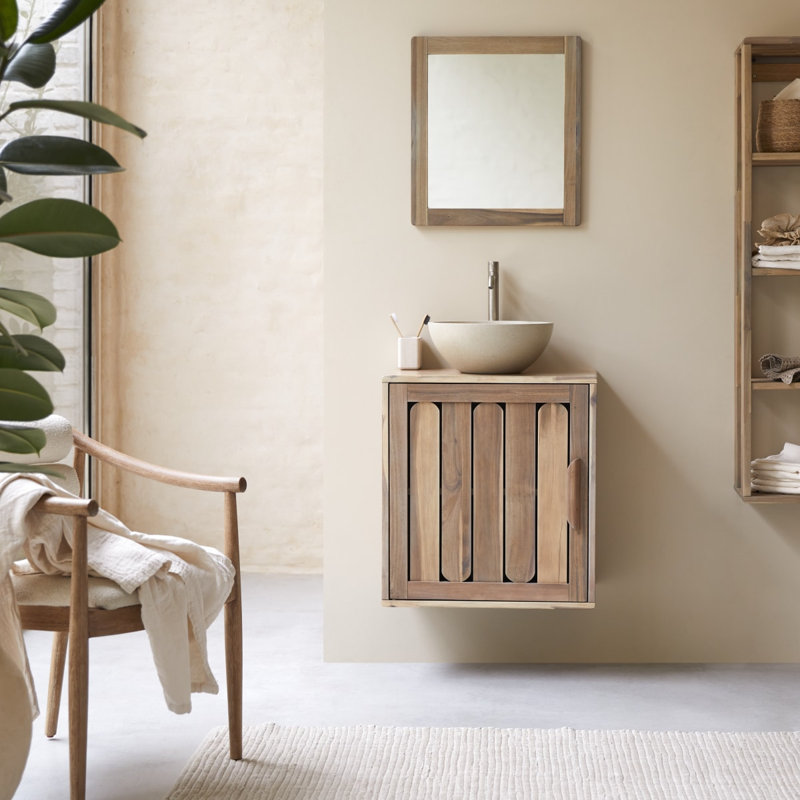 Lila - Bathroom cabinet in solid acacia - 50 cm, 60cm