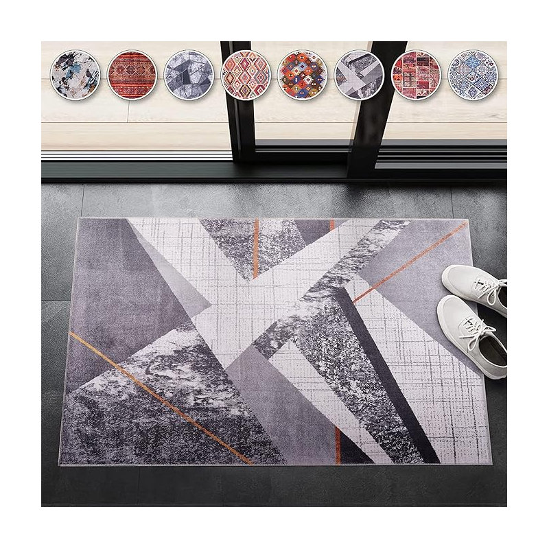 Traditional Area Rug Modern Non Slip Mat Large Entryway Rugs Washable Carpet Pad For Bedroom - 1005, Rectangle 80 x 150 cm