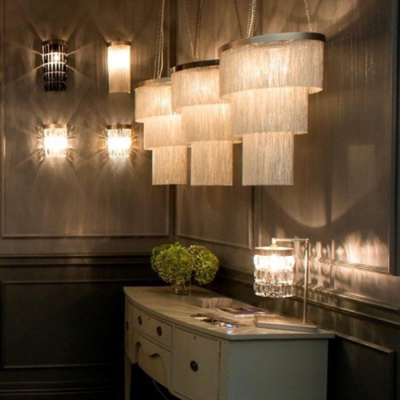 Lustre rond en fer clair, Bronze antique, Or antique, H 24 po x l 16 po x P 16 po