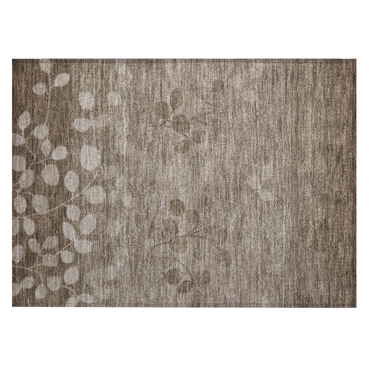 Machine Washable Indoor/Outdoor Xhevrie Taupe Rug