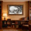 Cadre mural vintage orné de crâne, fantôme et lune – Cadre doré décoratif pour œuvres d'art.-992481004