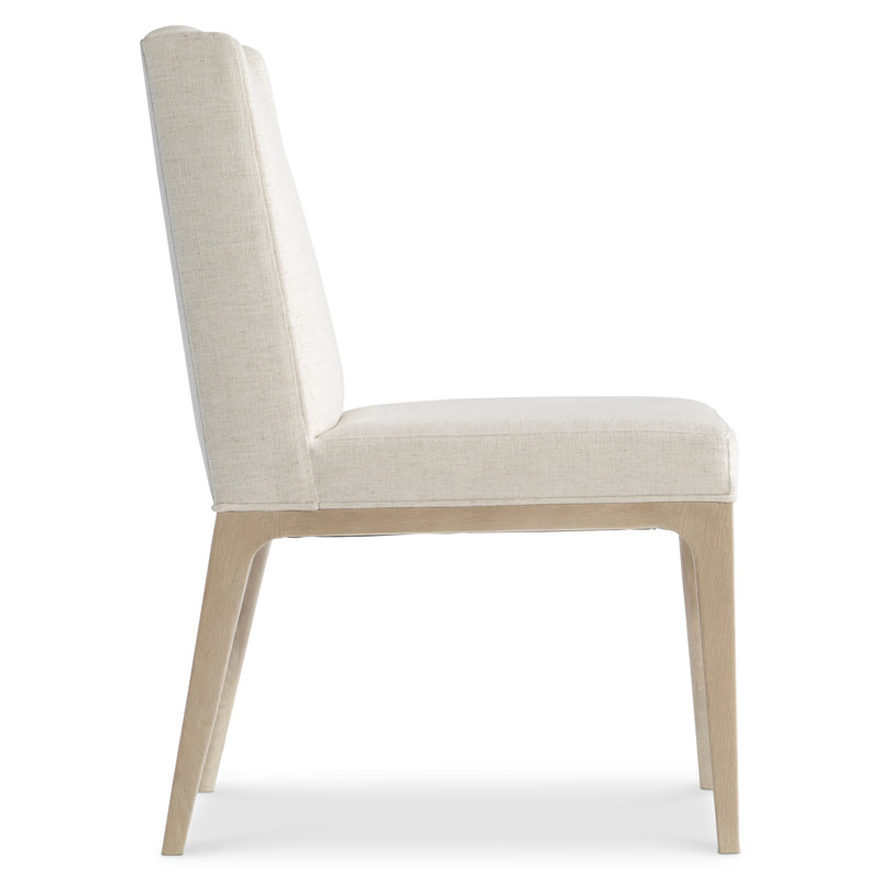 Modulum Contemporary White Upholstered Wood Side Chair