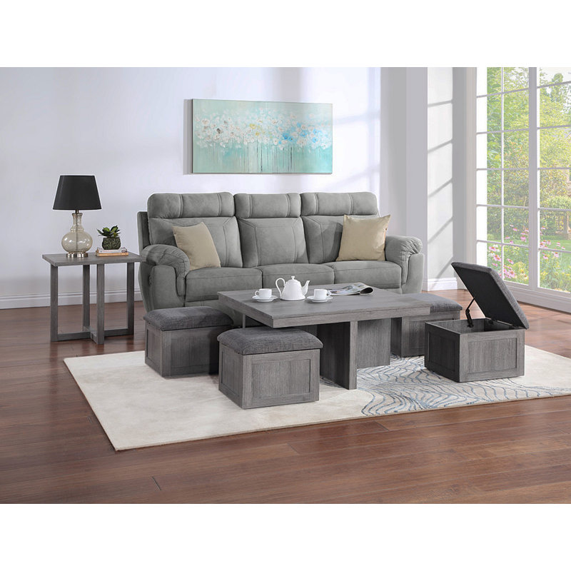 Ensemble de tables basses avec tabourets de rangement et table de bout Montalbano