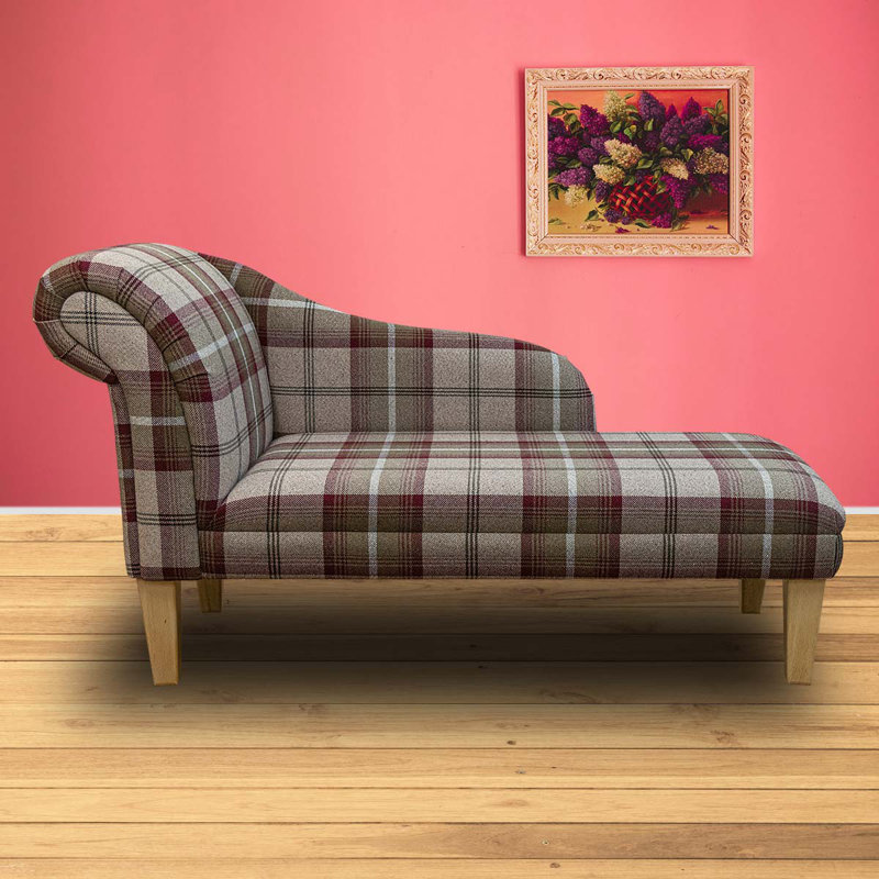 Brown Tartan Chaise Longue