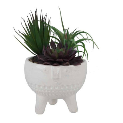 10'' Faux Succulent in Earthenware Pot