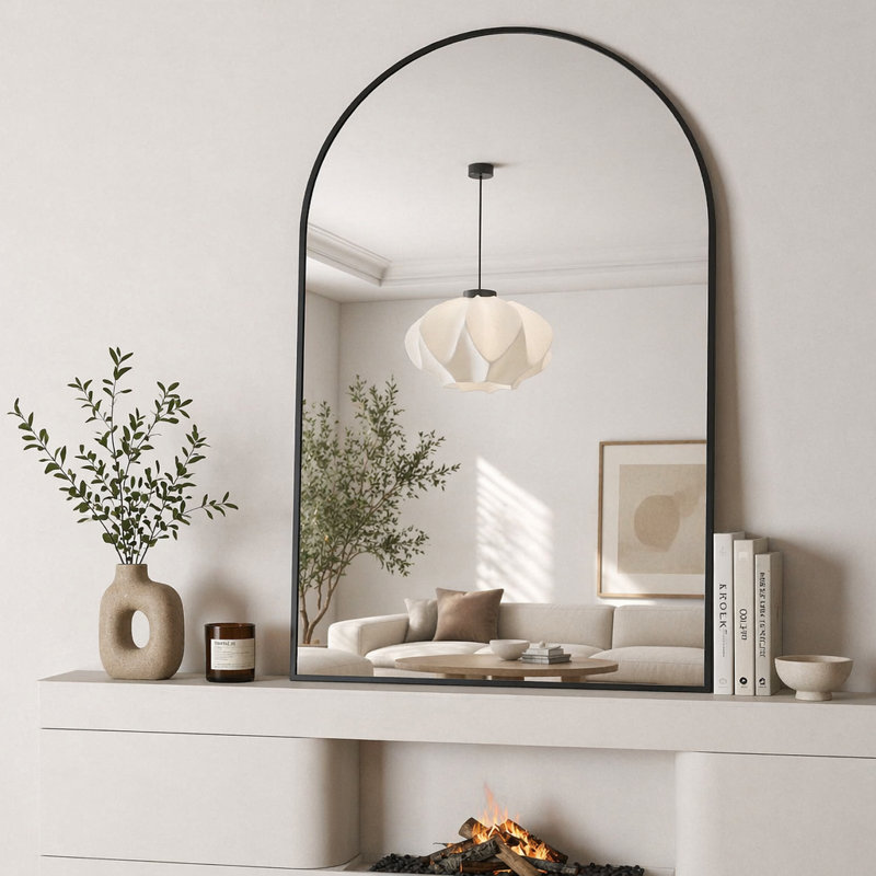 Miroir mural pour salle de bain, 24 x 32 po, Noir