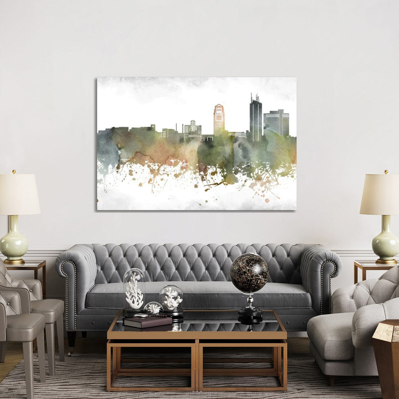 Ann Arbor Skyline 1 Piece Wrapped Canvas Wall Art, 152.5 cm H x 101.5 cm W