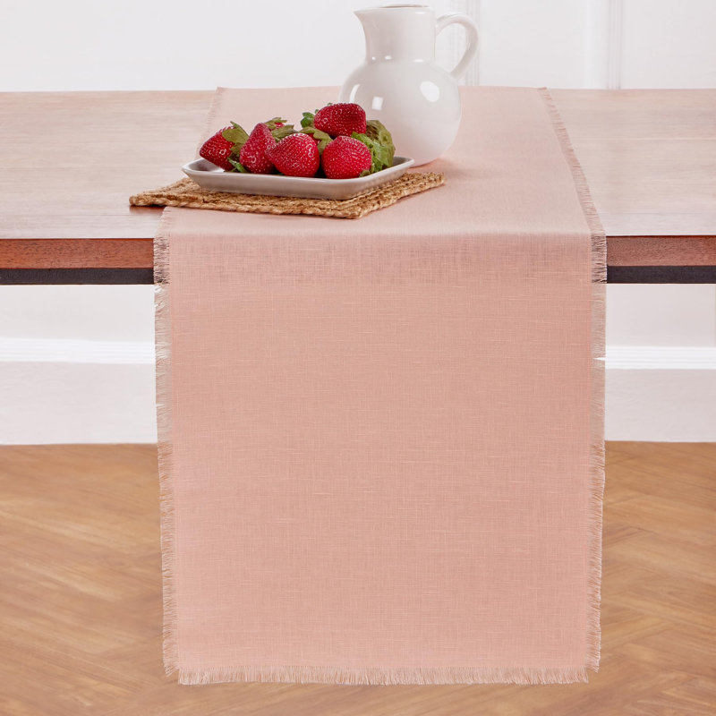 Fringe - 100% Pure Linen Table Runner, Natural, 72" x 14" Rectangle