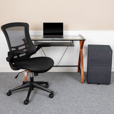 Ensemble de bureau ergonomique, chaise et classeur 3 pièces Berezinsky