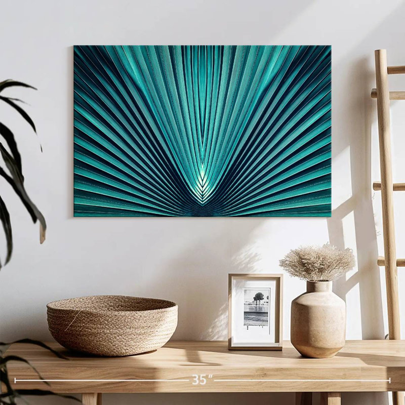 Palmier bleu abstrait Harnek, H 16 po x l 24 po