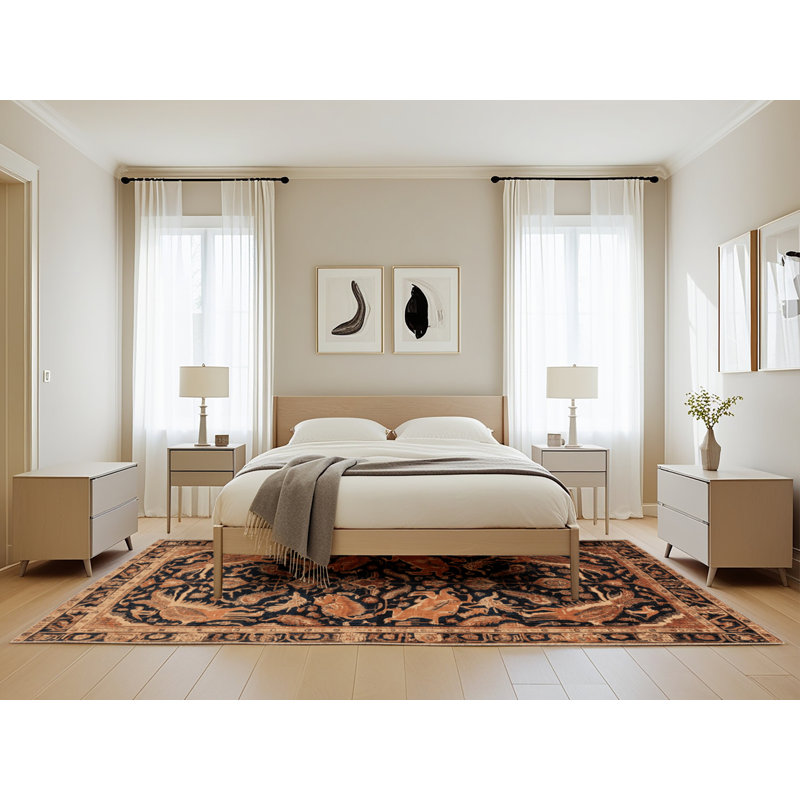 Tapis brun lavable à la machine, Rectangle de 5 pi x 8 pi