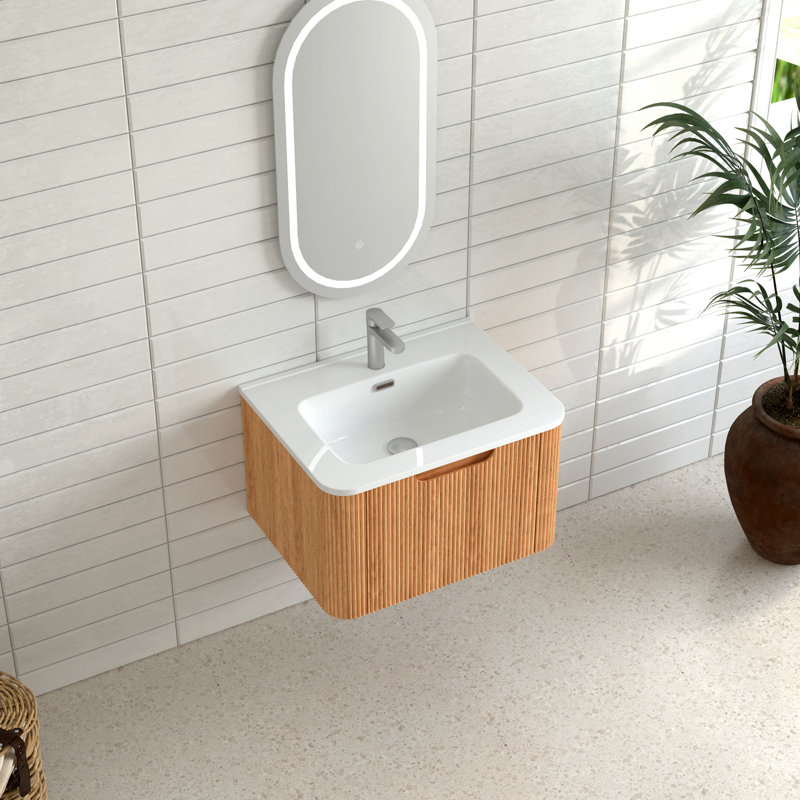 Armoire de salle de bain flottante murale 24 po pré-assemblée, 24"