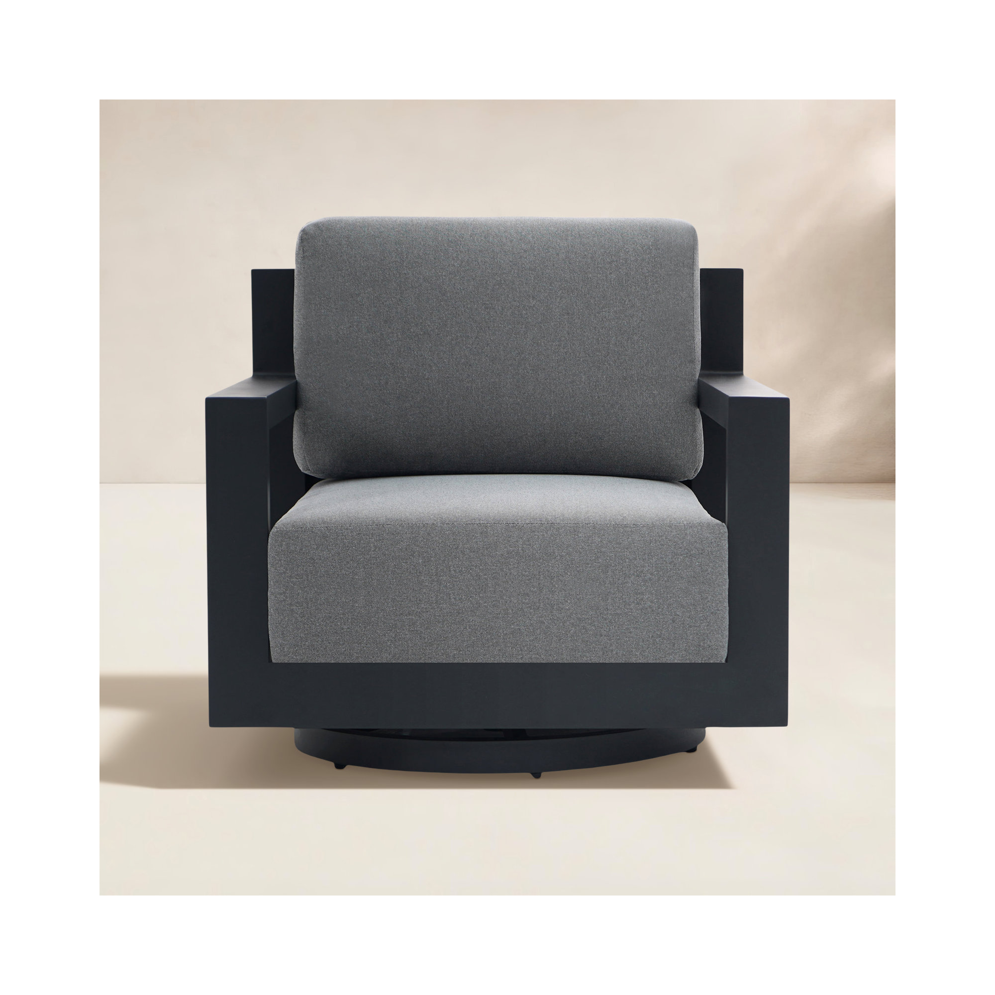 Aden Aluminum Outdoor Swivel Chair, Gray