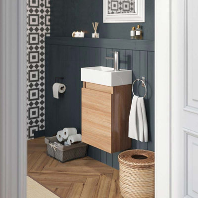Kratos 390mm Single Bathroom Vanity with Integrated Polymarble Basin
