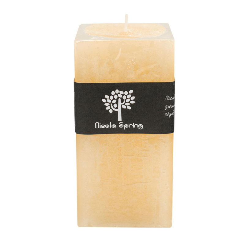 Vanilla Scented Pillar Candle, 15cm H x 7.5cm W x 7.5cm D