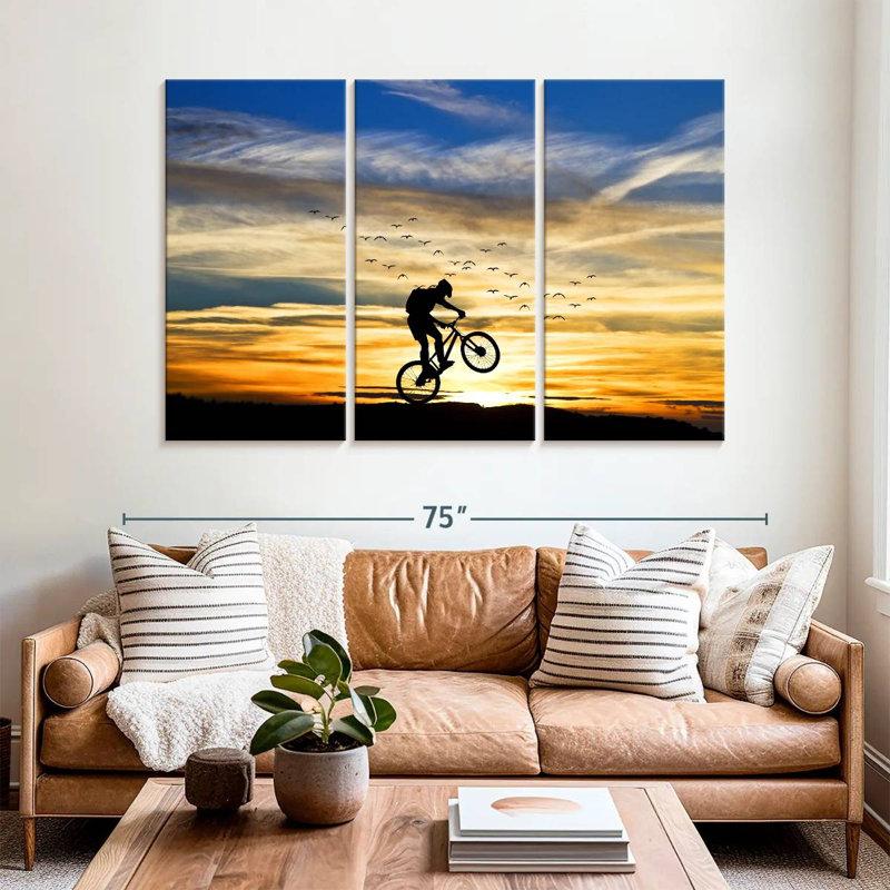 Bicycle Stunt Silhouette, 42" H x 65" W