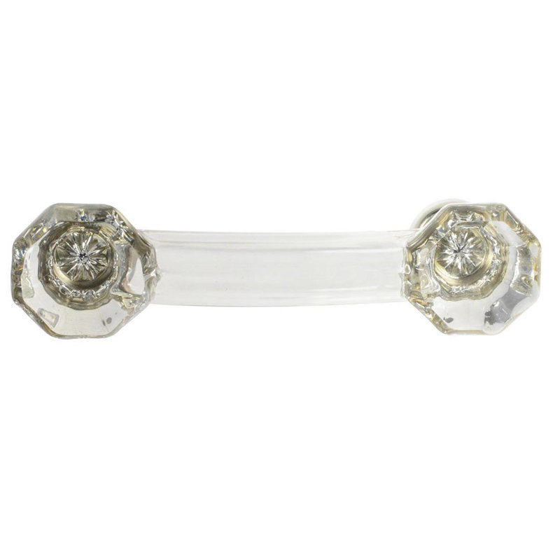 Elegance 3" Center to Center Arch Pull, Clear/Nickel